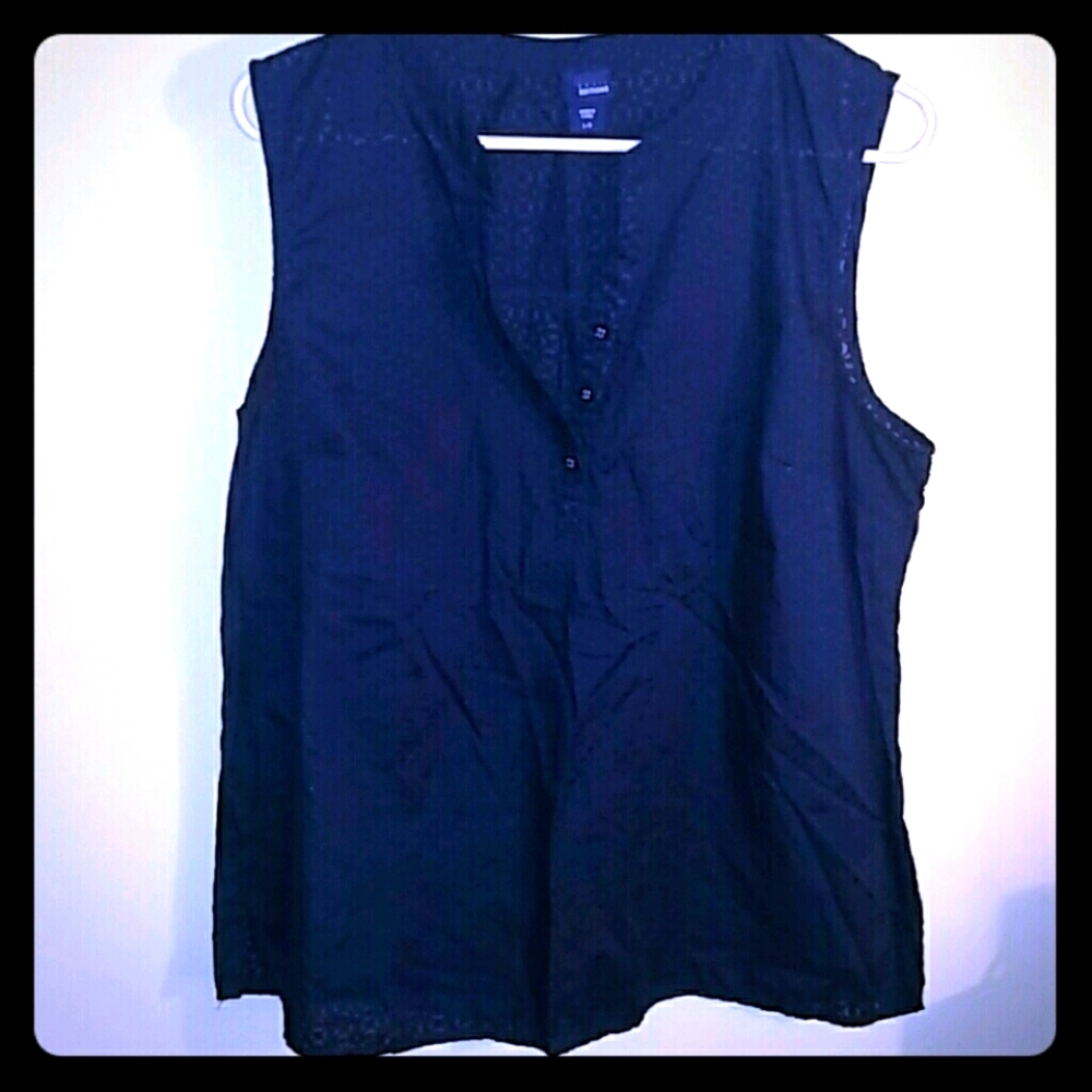 Navy blue sleeveless blouse